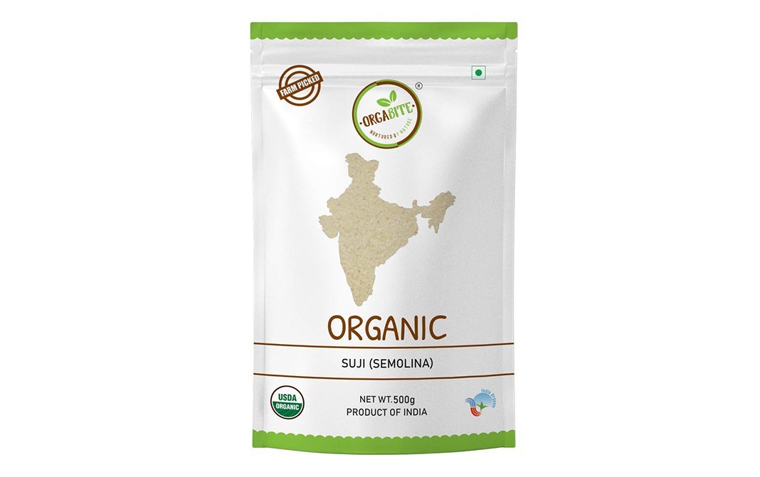 Orgabite Organic Suji (Semolina)    Pack  500 grams
